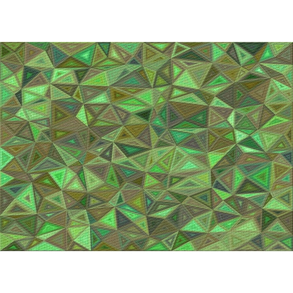 Ahgly Company Machine Washable Indoor Rectangle Transitional Pea Green Area Rugs, 2' x 3'