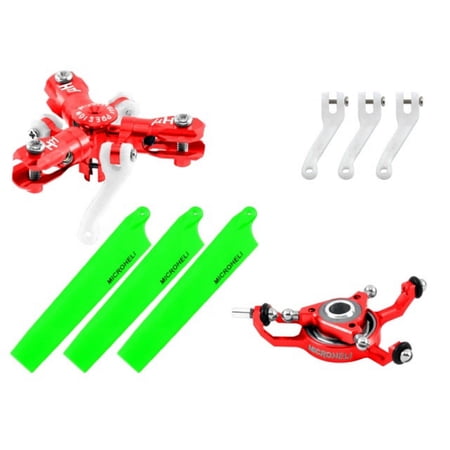 Microheli CNC Triple Green Blades Conversion set (RED) - BLADE MCPXBL / BL2