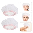 thumbnail image 3 of 2pcs Waterproof Shower Caps Satin Beauty Caps Bathing Caps Bathroom Caps, 3 of 7