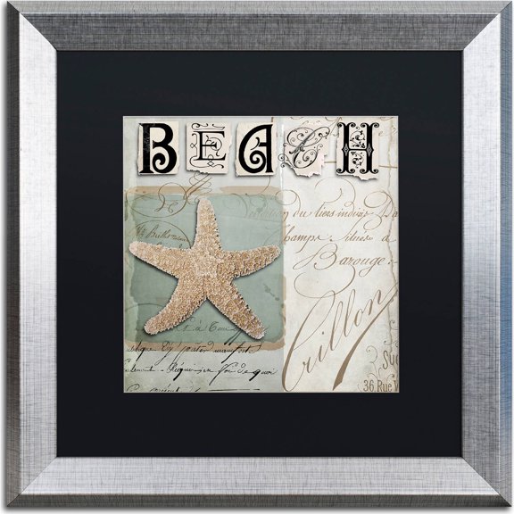 Trademark Fine Art "Beach Book II" Canvas Art by Color Bakery, Black Matte, Silver Frame