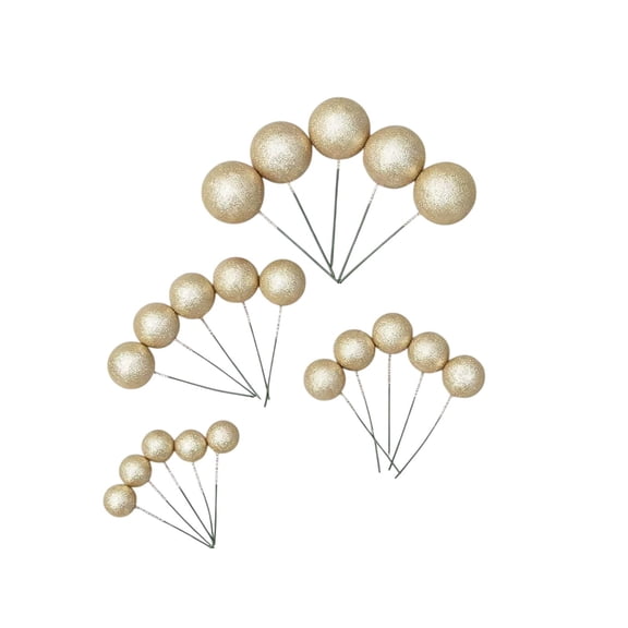 KeirineCC Baking Cake Decorations Colorful Foam Balls And Glitter Balls Birthday Cake Decorations 1 Pack Of 20 Pieces,Khaki