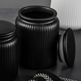 thumbnail image 2 of Thyme & Table, Medium Ceramic Black Ribbed Kitchen Organization Jar, Black, 2 of 6