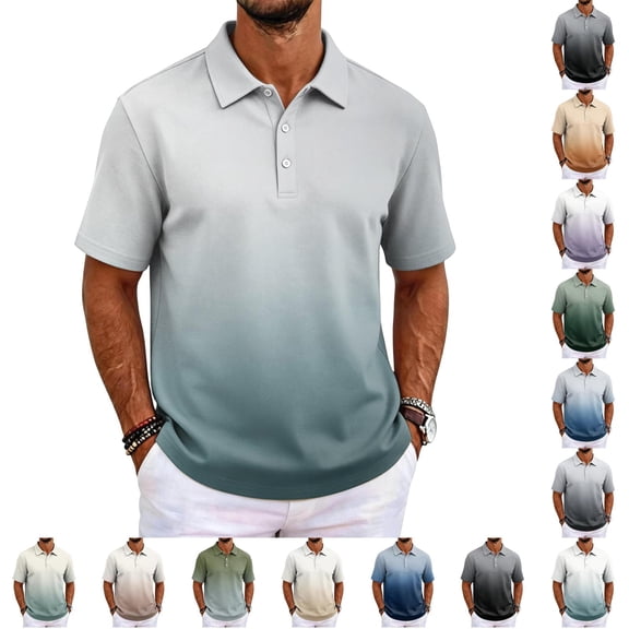 Men's Shirts Solid Color Pique Knit Slim Fit Polo Shirt Short Sleeve Golf Shirts for Men Business Casual Shirts Red XL