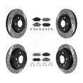 thumbnail image 1 of Transit Auto Front Rear Coated Drilled Slotted Disc Brake Rotors and Ceramic Pads Kit for Car Mini Cooper KDC-100532, 1 of 11