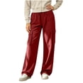 thumbnail image 5 of ClodeEU Women's Elastic High Waist Wide Leg Cargo Pants, Casual Loose Workwear Trousers with Pocket ,Women's Plus L, 5 of 8