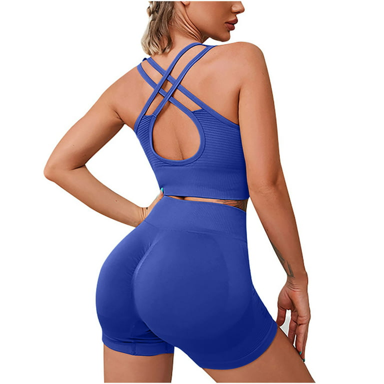 Workout Sets for Women Seamless Crop Tops Short Leggings Matching 2 Pieces  Outfits Two Piece Yoga Workout Outfits