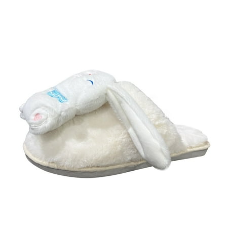 

SEMIMAY Ladies Fashion Solid Color Plush Cartoon Decoration Flat Casual Cotton Slippers