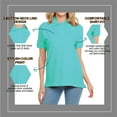 thumbnail image 3 of Basico Mint Green Polo Collared Shirts For Women 100% Cotton Short Sleeve Golf Polo Shirts For Women and Juniors, 3 of 6