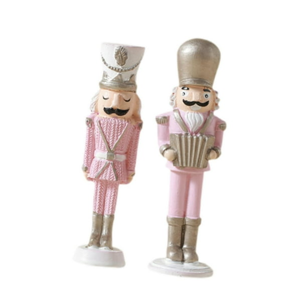 Estatua De Cascanueces De Navidad, Decoración De Fiesta, Figura Navideña Para Estante, Hogar, Vacaciones, 2 Piezas Pequeñas Pequeño