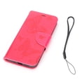 thumbnail image 2 of Funda tipo cartera para iPhone 12 Pro de piel sintética con tapa y ranura para tarjeta de crédito, color rojo rosa, 2 of 5