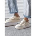 thumbnail image 1 of Women's White Spring/autumn Casual Solid Color Slip-resistant Canvas Shoes, Low Top Round Toe Sneakers Loafers, 1 of 5