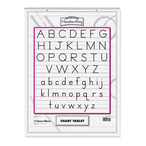 Zaner-Bloser Chart Tablet, Manuscript Cover, 2" Ruled 24" x 32", 30 Sheets