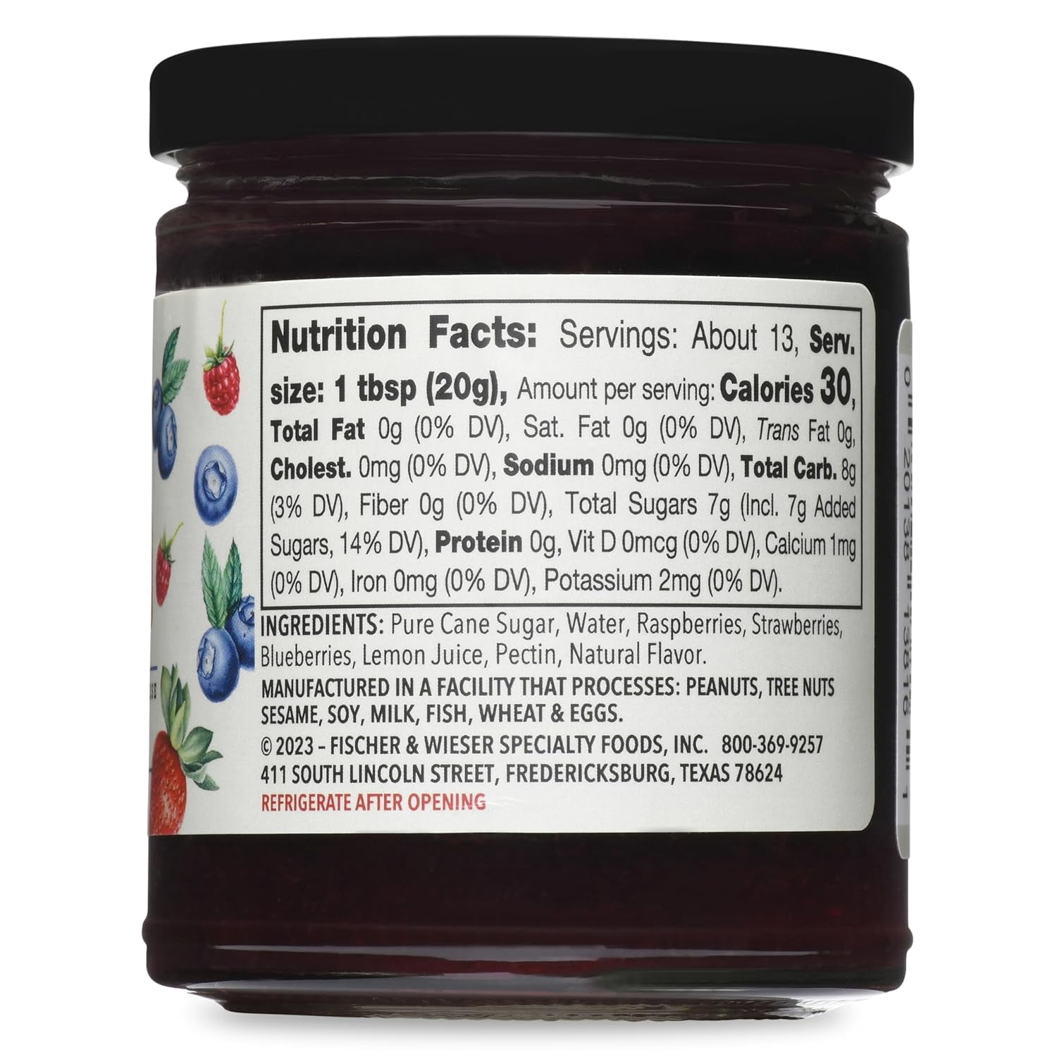 Pack of 6, Fischer & Wieser Triple Berry Jam, 9.5 oz