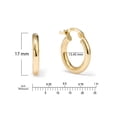 thumbnail image 5 of 14K Yellow Gold Round Gold Hoop Earring for Women | High-Polish, ¾ Inch Diameter, Slim (2.5mm)| Real Gold, Stamped for Authenticity, 5 of 5