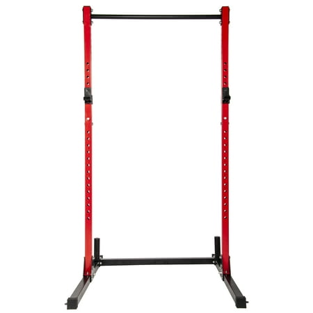 Everyday Essentials Multi-Function Adjustable Power Rack Exercise Squat Stand with J-Hooks and Other Accessories, 500-Pound