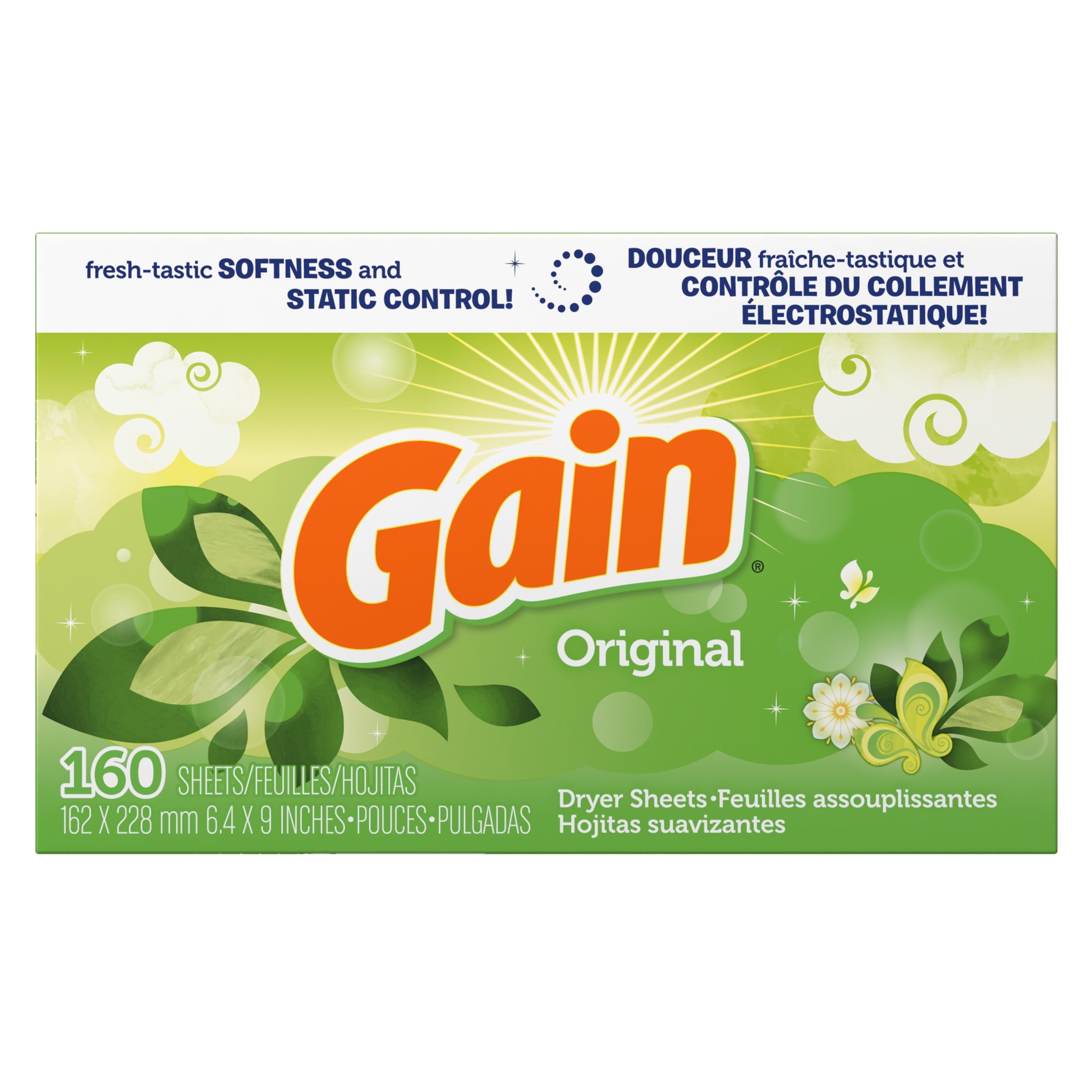 Gain Dryer Sheets, Original Scent, 160 count