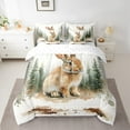 thumbnail image 2 of Manfei Cute Rabbit Bedding Comforter Set 7pcs for Girls, Cartoon Woodland Animal Full Bedding Set, Green Pine Tree Fitted Sheet Flat Sheet, Ultra Soft Home Decor, 2 of 8