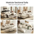 thumbnail image 4 of Linsy Home 157" Cloud Modular Sectional Sofa for Living Room, U-Shaped Cloud Sofa Couch with Corduroy Fabric, 4 Seat Oversized Couch with 2 Movable Ottomans, Beige, 4 of 11