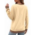 thumbnail image 3 of MOYIKO Color Block Sweatshirts for Women V Neck Long Sleeve Shirts Fashion Tops Pullover Sweatshirts Fall Outfits, 3 of 7