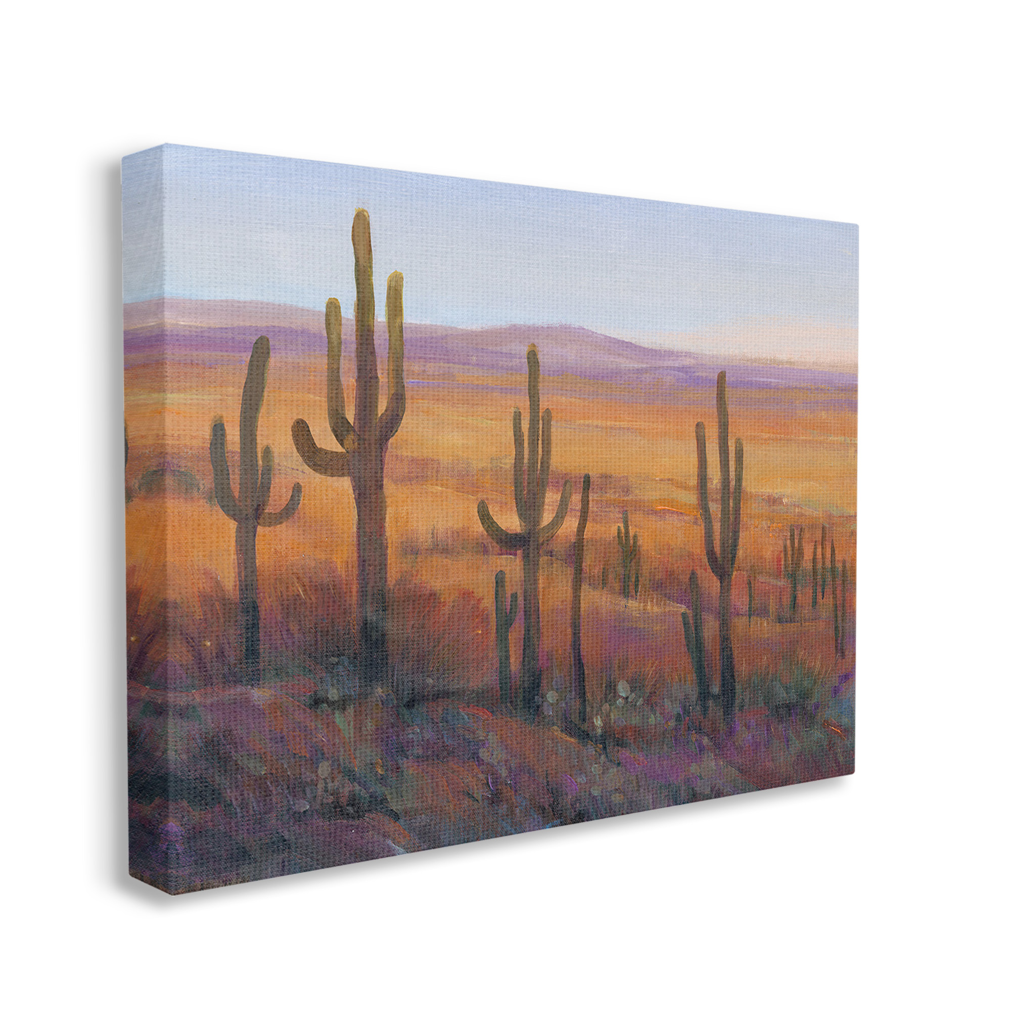 Stupell Industries Desert Cactus Plants Landscape Painting Gallery Wrapped Canvas Art Print Wall Art, 48 x 36