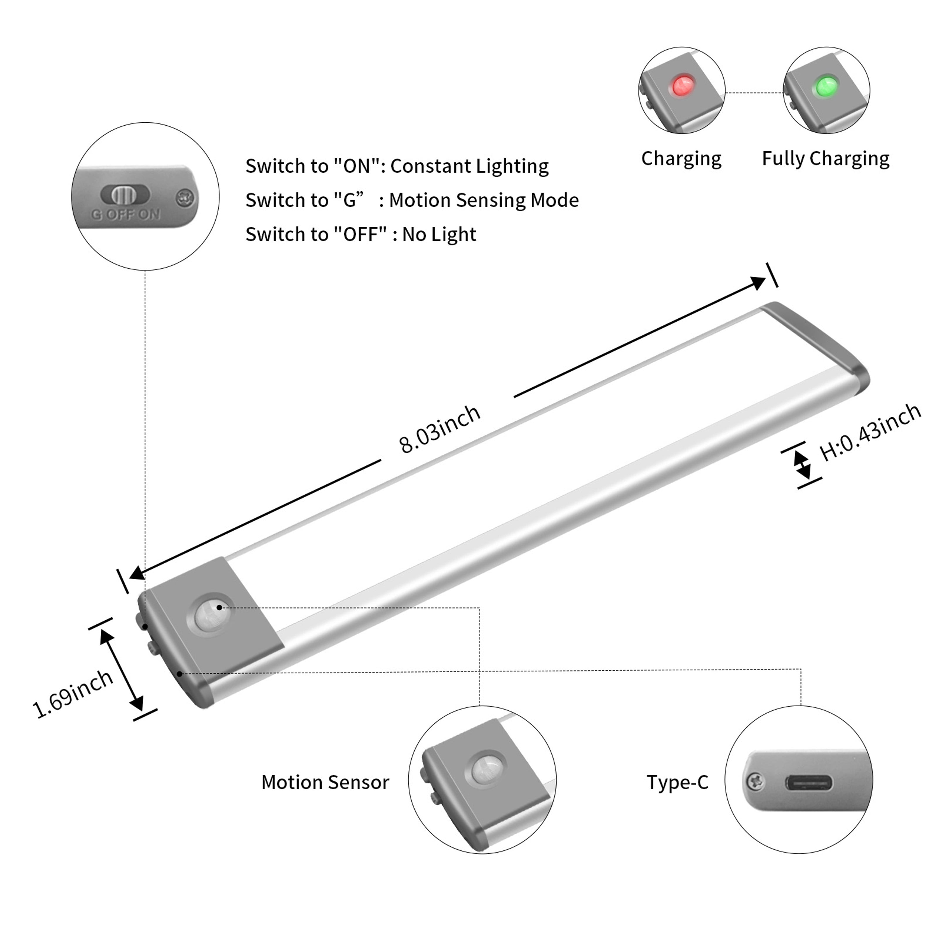 Lepotec 35LED Under-Cabinet Lights, Wireless Motion Sensor 4-Mode Night Lighting