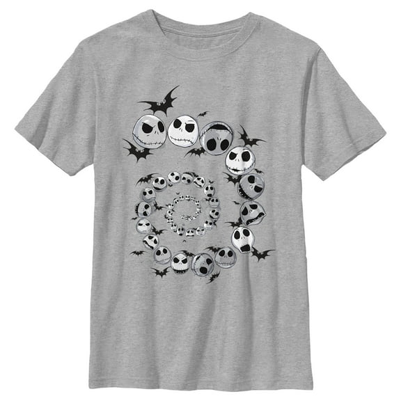 Boy's The Nightmare Before Christmas Spiral Jack  Graphic Tee Athletic Heather Large