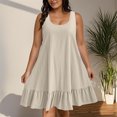 thumbnail image 2 of Sentmoon Robe Maxi pour Femmes Été 2026 Couleur Unie Sans Manches Col Ras du Cou Robes Décontractées pour Femmes Coupe Ample Grande Taille pour le Travail et la Fin de Semaine Beige TTTTG, 2 of 9