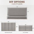 thumbnail image 2 of Yojoker Upholstered Wall Mounted Headboard, 3D Soundproof Wall Panels Peel and Stick Floating Twin Headboard, Boho Dorm Tufted Bed Headboard in Gray (4 Panels, 10" x 24"), 2 of 6