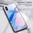 thumbnail image 2 of iPhone XS Max (6.5") Case, Allytech Protective Marble Texture Tempered Glass + TPU Back Cover Shock-Absorbing Bumper Back Cover Case for Apple iPhone XS Max, Colorful Marble, 2 of 2