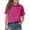 Pink, variant on TQWQT Girls Hot Pink Polo Shirts Size 9-10 Short Sleeve Polo Shirts V Neck Button Summer Tops Kids Casual Collared Shirt 140
