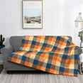 thumbnail image 2 of Fotbe Warm Orange Plaid Manta de Franela con Estampado, Manta Ultrasuave para Cama, Sofá, Auto, Hipoalergénica y Antibolitas-50"x40", 2 of 6