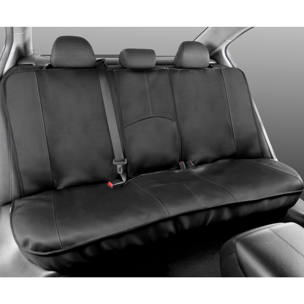 Motor Trend Stitched Waterproof Front and Rear Bench Car Seat Covers, Full Set in Gray - Universal Fit for Auto Truck Van SUV