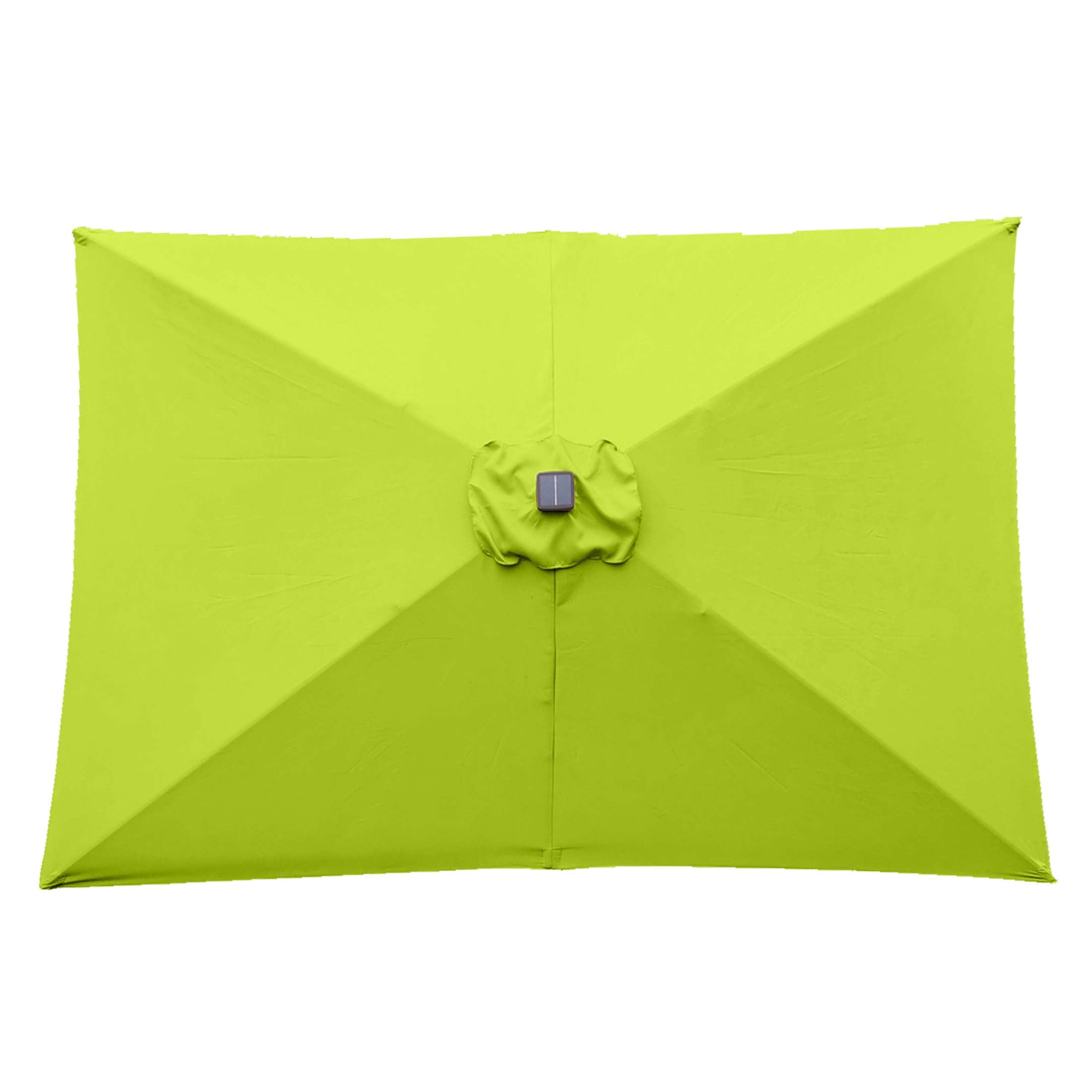 Aukfa 10 x 6.5ft Rectangular Patio Solar LED Lighted Outdoor Umbrellas for Market Beach Pool - Green