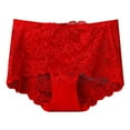 thumbnail image 2 of Sakmal Full Coverage Underwear for Women Plus Size Briefs Panties No Show Red Womens Panties 4XL, 2 of 5