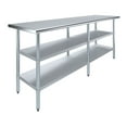 thumbnail image 1 of AmGood 84" Long x 24" Deep Stainless Steel Work Table with 2 Shelves | Metal Food Prep Station | Commercial & Residential NSF Utility Table, 1 of 9