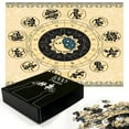 thumbnail image 3 of Ambesonne Zodiac Jigsaw Puzzle, Horoscope Wheel Art, Heirloom-Quality Fun Activity for Family Durable Cardboard, 1000 pcs, Beige Charcoal Grey, 3 of 6