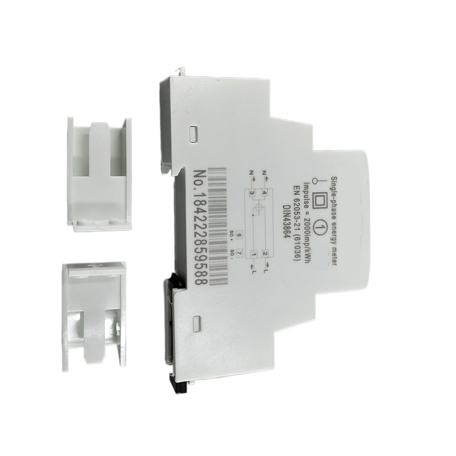 105(45)A 45A Single Phase Din Rail KWH Watt Hour Din-rail Energy Meter LCD Monitor KWh Meter Wattmeter Power Consumption Monitor ,Overload Protection