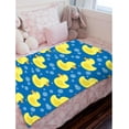 Personalized Cartoon Yellow Duck Baby Blankets with Name, Lightweight