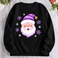 thumbnail image 2 of Women's Waffle Pullover Sweatshirt Santa Claus Graphic Tops Merry Christmas Shirts Xmas Novelty Tees Happy Festival Outfits Christmas Hat Clothing Comfy Pullovers, 2 of 7