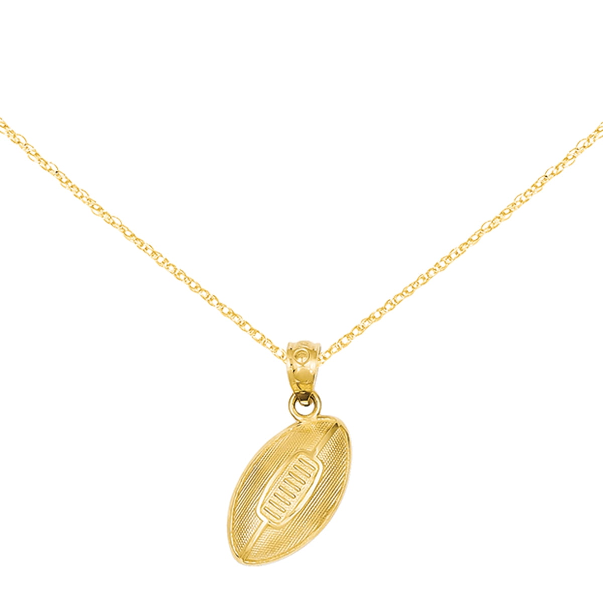 14 Karat Yellow Gold Football Pendant 