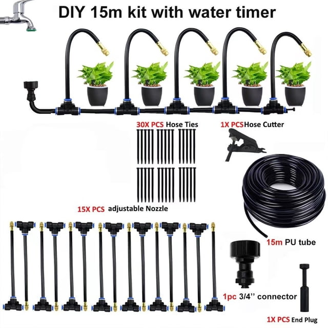 Buse Universelle Régulée pour Arrosage, Système de Pulvérisation d'Irrigation Goutte à Goutte pour Jardin (Norme Américaine)