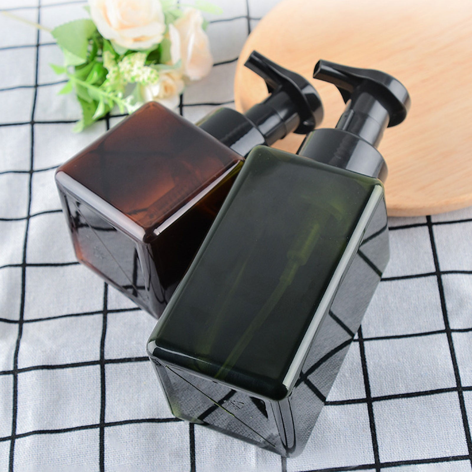Foaming Soap Dispenser, Clearance, 450ml (15oz) Refillable Pump Bottle Plastic for Liquid Soap, Shampoo, Body Wash(B)