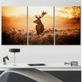 thumbnail image 2 of wall26 Canvas Print Wall Art Set Deer in The Golden Morning Sun Nature Wilderness Photography Realism Rustic Scenic Relax/Calm Multicolor for Living Room, Bedroom, Office - 24"x36"x3 Panels, 2 of 5