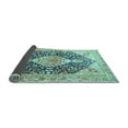 thumbnail image 2 of Ahgly Company Indoor Round Medallion Light Blue Traditional Area Rugs, 6' Round, 2 of 4