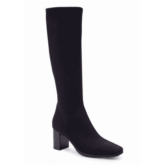 Aerosoles Micah Womens' Knee High Boot, Extra Wide Black Fabric - Stretch Gabardine, 7WW