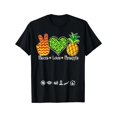 thumbnail image 1 of Camiseta informal de algodón con el símbolo de la paz, amor y piña para hombre y mujer, cuello redondo, para todas las estaciones, para relajarse | Diseño sereno | Ajuste cómodo, 1 of 5