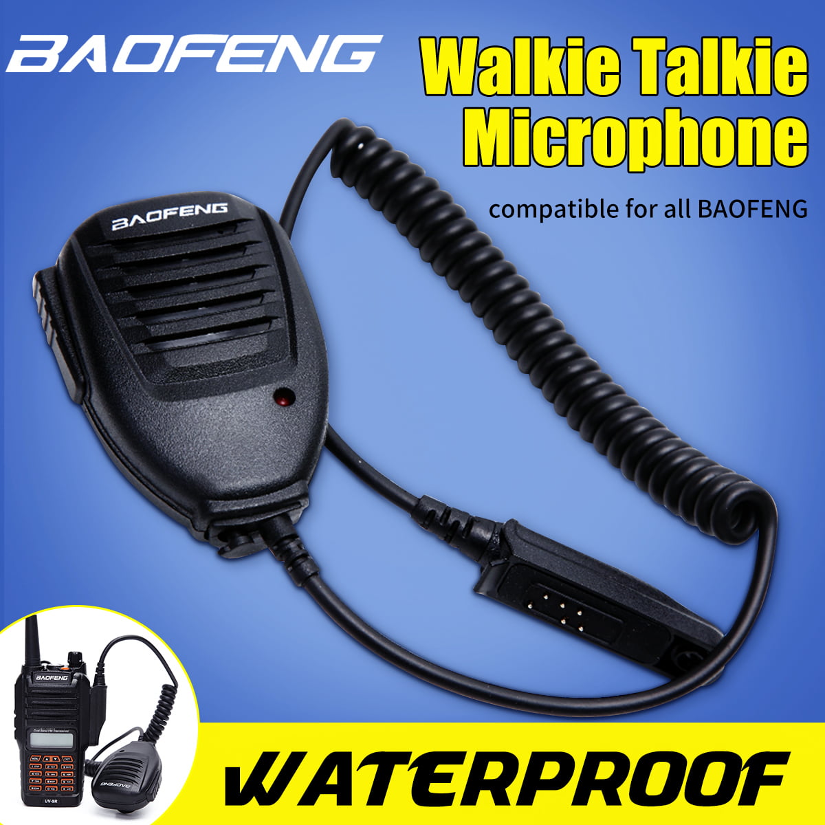 Handheld Waterproof Speaker Mic for Baofeng BF-A58 BF-9700 Walkie Talkie 
