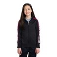 thumbnail image 1 of Sport-Tek® Chaqueta de chándal Tricot con sublimación de puntos para jóvenes. YST93 Negro/ Rosa deporte-tek YST93, 1 of 1