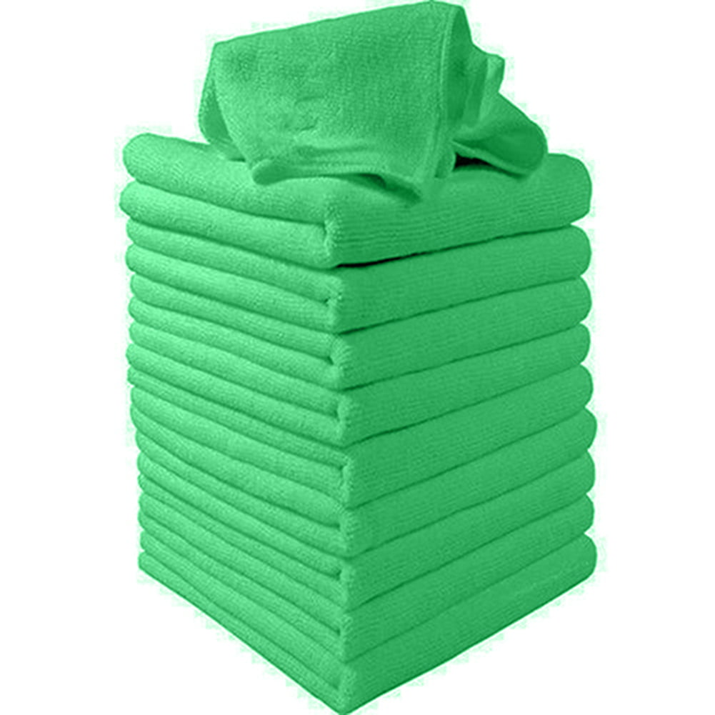 10Pcs Micro Fiber Auto Car Detailing Cleaning Soft Cloth Green Towel Duster Wash 