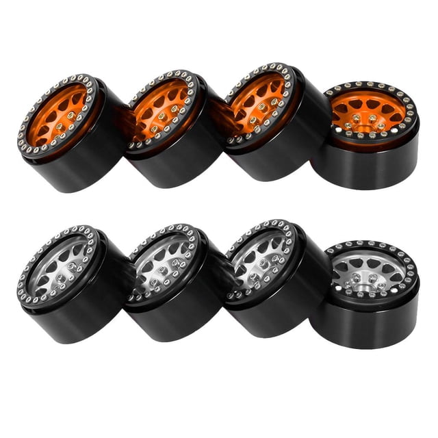 8 PCS RC Crawler Car 1:10 Aleación de metal 1.9 `` Llanta de rueda para 1/10 Axial SCX10 CC01 D90 Piezas de cubo de rueda Zulema Llantas de ruedas Beadlock para coche RC